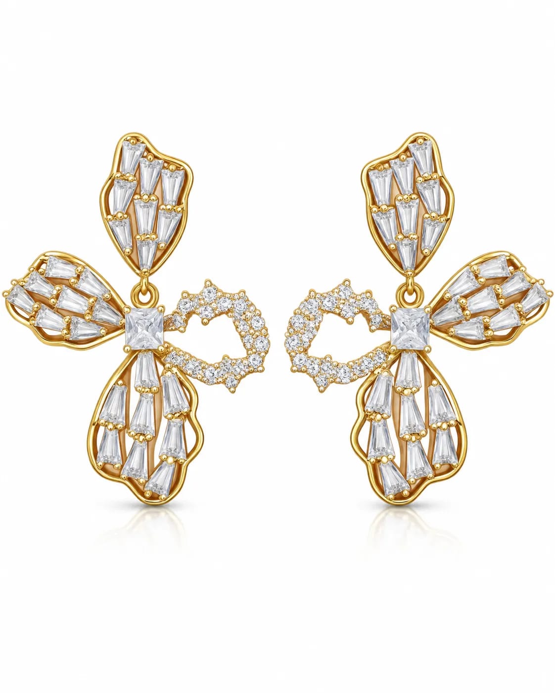 Aurelia Gold Floral CZ Statement Earrings