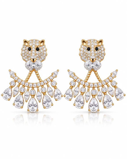 Panthera CZ Dangle Earrings