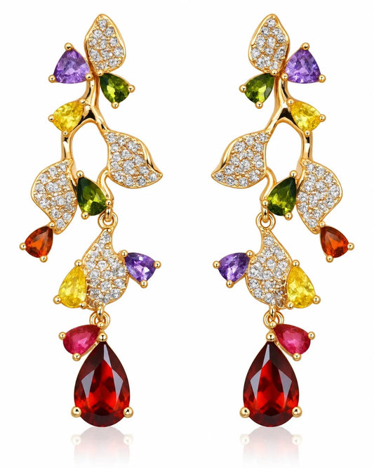 Florielle Multicolour Leaf Drop Earrings
