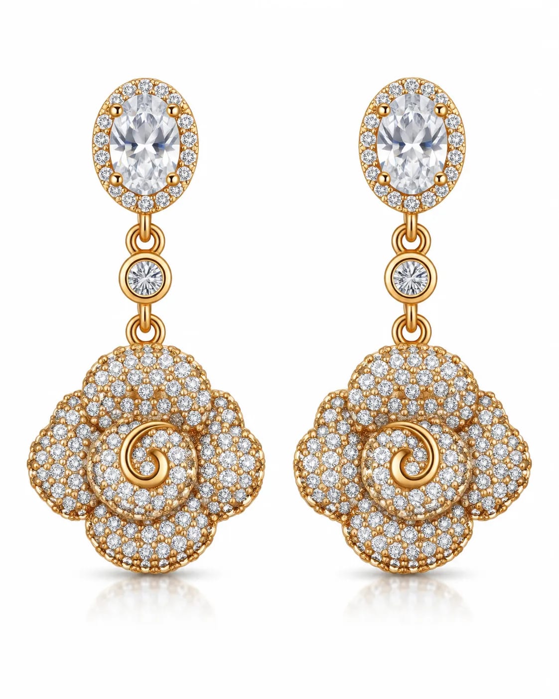 Aurelia Floral CZ Drop Earrings