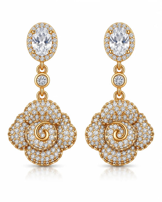 Aurelia Floral CZ Drop Earrings