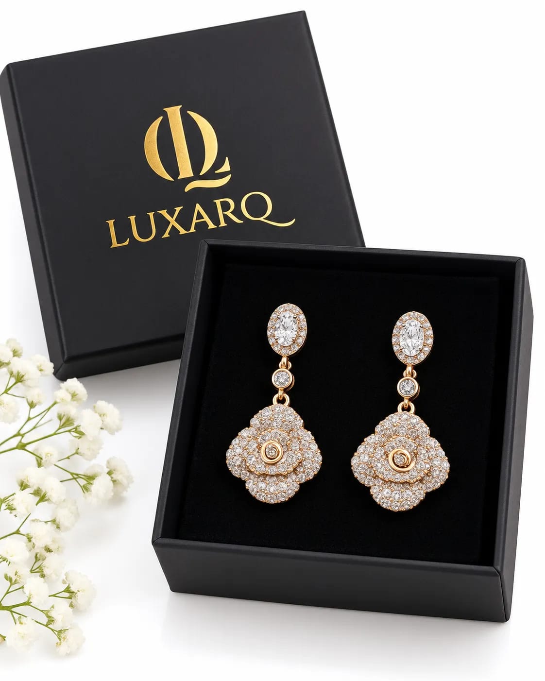Aurelia Floral CZ Drop Earrings