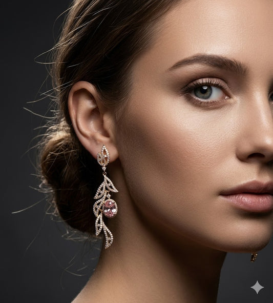 Golden Blossom Charm Drop Earrings