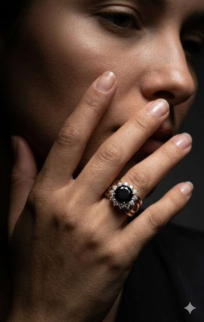Emerald Halo Statement Ring