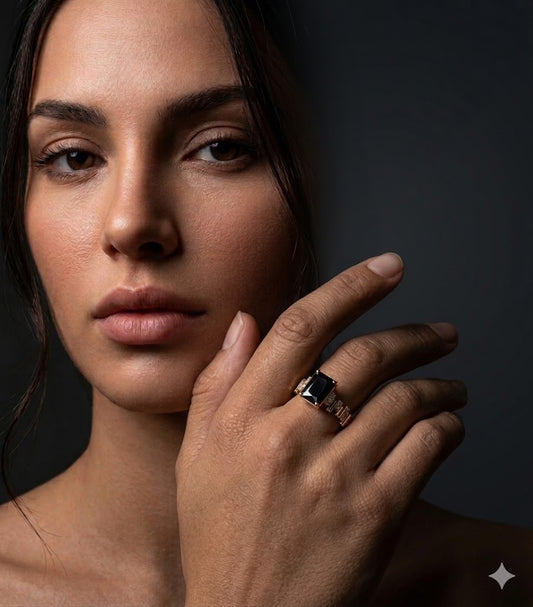 Midnight Oval Crystal Ring